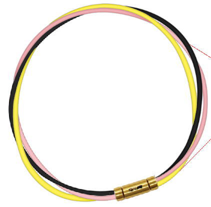 セブ SEV スポーツネックレス ルーパータイプ3G ブラック/ピンク/イエロー 体感アクセサリー アスリートが実感 SEVルーパー ゴールドヘッド