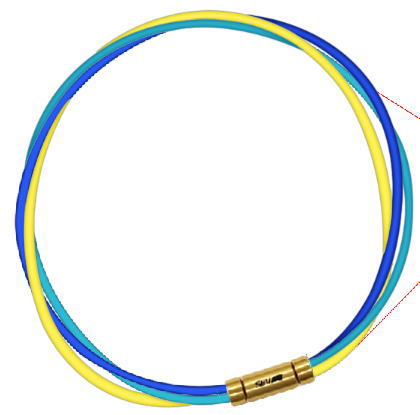 セブ SEV スポーツネックレス ルーパータイプ3G ブルー/ライトブルー/イエロー 体感アクセサリー アスリートが実感 SEVルーパー ゴールドヘッド