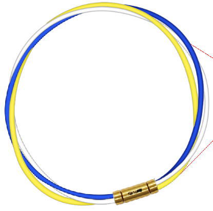 セブ SEV スポーツネックレス ルーパータイプ3G ブルー/ホワイト/イエロー 体感アクセサリー アスリートが実感 SEVルーパー ゴールドヘッド