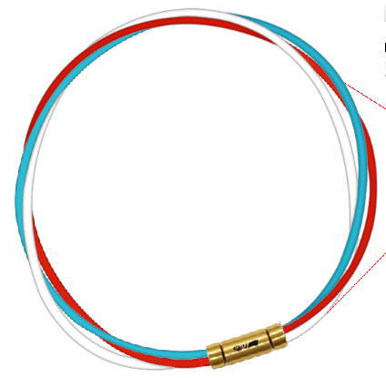 セブ SEV スポーツネックレス ルーパータイプ3G ライトブルー/レッド/ホワイト 体感アクセサリー アスリートが実感 SEVルーパー ゴールドヘッド
