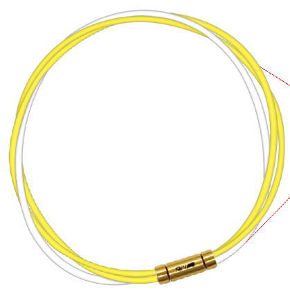 セブ SEV スポーツネックレス ルーパータイプ3G イエロー2本/ホワイト 体感アクセサリー アスリートが実感 SEVルーパー ゴールドヘッド