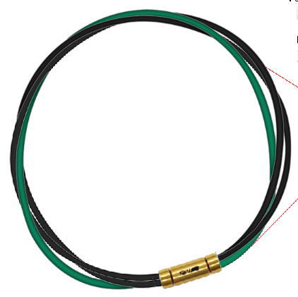 セブ SEV スポーツネックレス ルーパータイプ3G 54cm ブラック2本/グリーン 体感アクセサリー アスリートが実感 SEVルーパー ゴールドヘッド