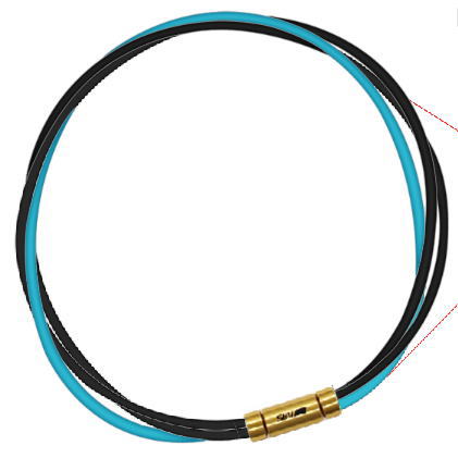 セブ SEV スポーツネックレス ルーパータイプ3G 54cm ブラック2本/ライトブルー 体感アクセサリー アスリートが実感 SEVルーパー ゴールドヘッド