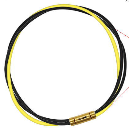 セブ SEV スポーツネックレス ルーパータイプ3G 54cm ブラック2本/イエロー 体感アクセサリー アスリートが実感 SEVルーパー ゴールドヘッド