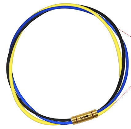 セブ SEV スポーツネックレス ルーパータイプ3G 54cm ブラック/ブルー/イエロー 体感アクセサリー アスリートが実感 SEVルーパー ゴールドヘッド
