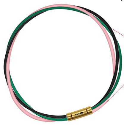 セブ SEV スポーツネックレス ルーパータイプ3G 54cm ブラック/グリーン/ピンク 体感アクセサリー アスリートが実感 SEVルーパー ゴールドヘッド