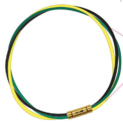 セブ SEV スポーツネックレス ルーパータイプ3G 54cm ブラック/グリーン/イエロー 体感アクセサリー アスリートが実感 SEVルーパー ゴールドヘッド