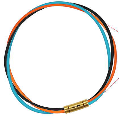 セブ SEV スポーツネックレス ルーパータイプ3G 54cm ブラック/オレンジ/ライトブルー 体感アクセサリー アスリートが実感 SEVルーパー ゴールドヘッド