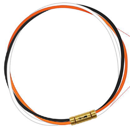 セブ SEV スポーツネックレス ルーパータイプ3G 54cm ブラック/オレンジ/ホワイト 体感アクセサリー アスリートが実感 SEVルーパー ゴールドヘッド