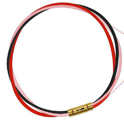 セブ SEV スポーツネックレス ルーパータイプ3G 54cm ブラック/ピンク/レッド 体感アクセサリー アスリートが実感 SEVルーパー ゴールドヘッド