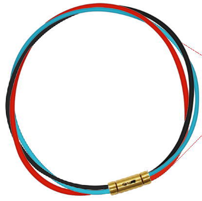 セブ SEV スポーツネックレス ルーパータイプ3G 54cm ブラック/ライトブルー/レッド 体感アクセサリー アスリートが実感 SEVルーパー ゴールドヘッド