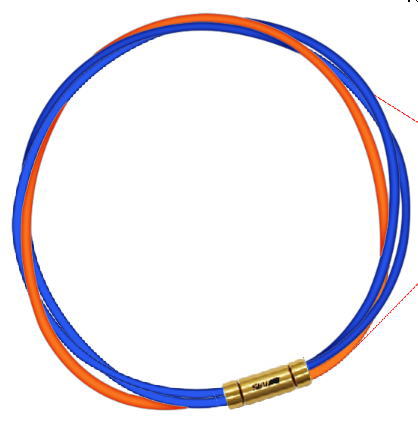 セブ SEV スポーツネックレス ルーパータイプ3G 54cm ブルー2本/オレンジ 体感アクセサリー アスリートが実感 SEVルーパー ゴールドヘッド