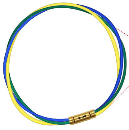 セブ SEV スポーツネックレス ルーパータイプ3G 54cm ブルー/グリーン/イエロー 体感アクセサリー アスリートが実感 SEVルーパー ゴールドヘッド