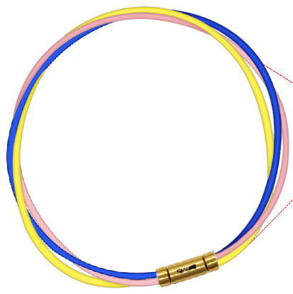 セブ SEV スポーツネックレス ルーパータイプ3G 54cm ブルー/ピンク/イエロー 体感アクセサリー アスリートが実感 SEVルーパー ゴールドヘッド