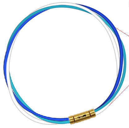 セブ SEV スポーツネックレス ルーパータイプ3G 54cm ブルー/ライトブルー/ホワイト 体感アクセサリー アスリートが実感 SEVルーパー ゴールドヘッド