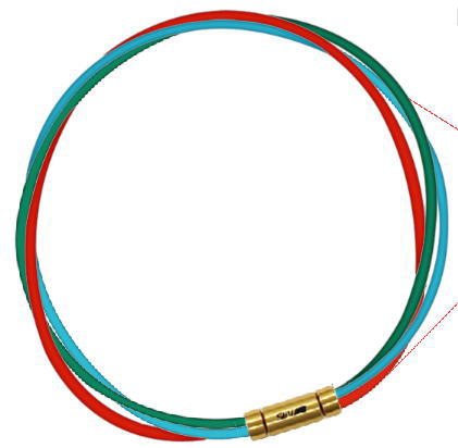 セブ SEV スポーツネックレス ルーパータイプ3G 54cm グリーン/ライトブルー/レッド 体感アクセサリー アスリートが実感 SEVルーパー ゴールドヘッド