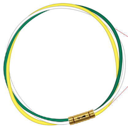 セブ SEV スポーツネックレス ルーパータイプ3G 54cm グリーン/ホワイト/イエロー 体感アクセサリー アスリートが実感 SEVルーパー ゴールドヘッド