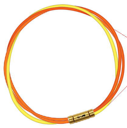 セブ SEV スポーツネックレス ルーパータイプ3G 54cm オレンジ2本/イエロー 体感アクセサリー アスリートが実感 SEVルーパー ゴールドヘッド