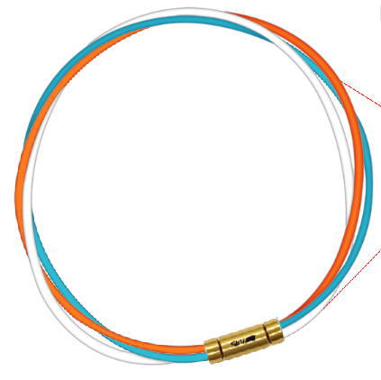 セブ SEV スポーツネックレス ルーパータイプ3G 54cm オレンジ/ライトブルー/ホワイト 体感アクセサリー アスリートが実感 SEVルーパー ゴールドヘッド