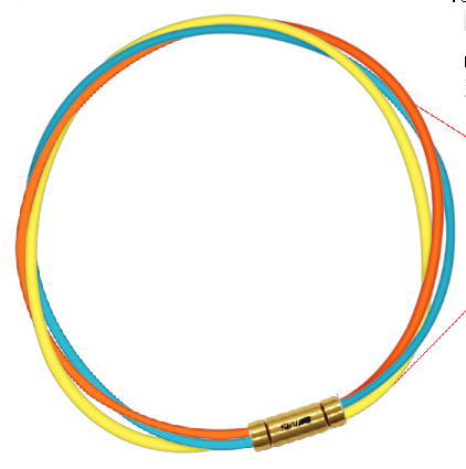セブ SEV スポーツネックレス ルーパータイプ3G 54cm オレンジ/ライトブルー/イエロー 体感アクセサリー アスリートが実感 SEVルーパー ゴールドヘッド