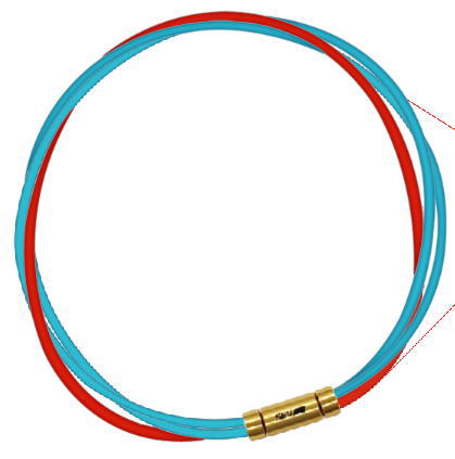 セブ SEV スポーツネックレス ルーパータイプ3G 54cm ライトブルー2本/レッド 体感アクセサリー アスリートが実感 SEVルーパー ゴールドヘッド