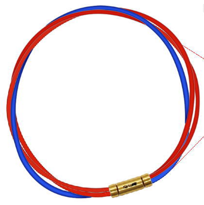 セブ SEV スポーツネックレス ルーパータイプ3G 54cm レッド2本/ブルー 体感アクセサリー アスリートが実感 SEVルーパー ゴールドヘッド