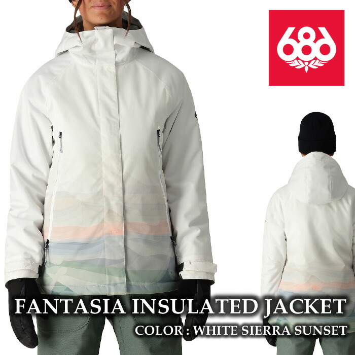 日本正規品 スノーボード ウェア ジャケット シックスエイトシックス 686 FANTASIA JACKET White Sierra Sunset レディース 24-25画像