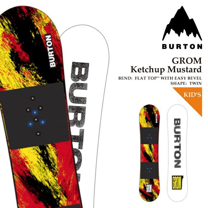 日本正規品 スノーボード 板 バートン BURTON GROM Ketchup Mustard グロム Flat Top キッズ ユース 子供 25-26
