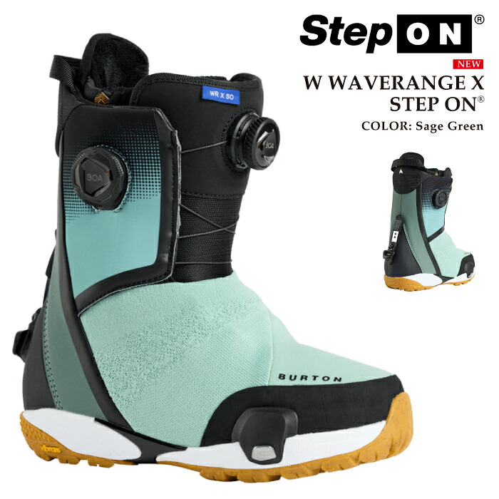 【エントリーでP最大47.5倍！7/26 1:59迄】 日本正規品 スノーボード ブーツ バートン BURTON WOMENS WAVERANGE X STEP ON WIDE Sage Green ウェイブレンジ エックス ステップオン ワイド レディース 25-26｜SportsExpress