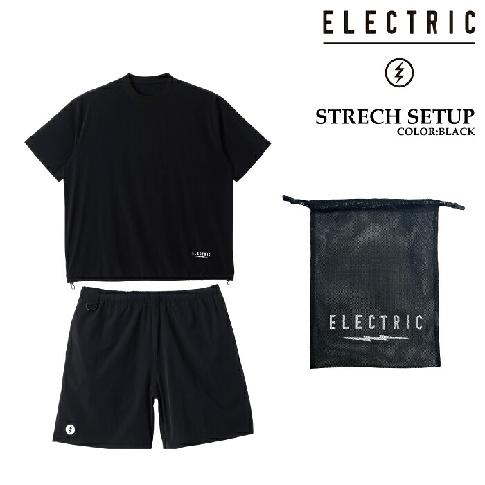 日本正規品 Tシャツ ハーフパンツ エレクトリック ELECTRIC STRECH SETUP Black 半袖 2026SS