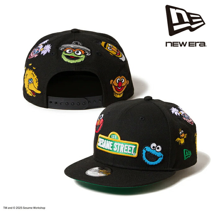日本正規品 ニューエラ NEW ERA キッズ Youth 9FIFTY SESAME STREET セサミストリート オールオーバー ブラック 52-55.8cm 14682463 キッズ キャップ 帽子