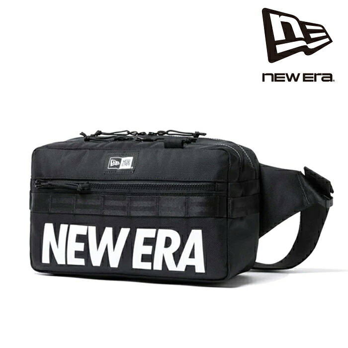 日本正規品 ニューエラ NEW ERA スクエア ウエストバッグ 7L プリントロゴ ブラック かばん バッグ