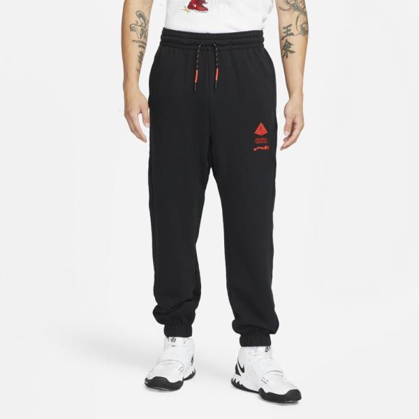 NIKE ナイキ カイリー フリース パンツ バスケットウォームアップパンツ DA6688-010(ブラック/チリレッド)