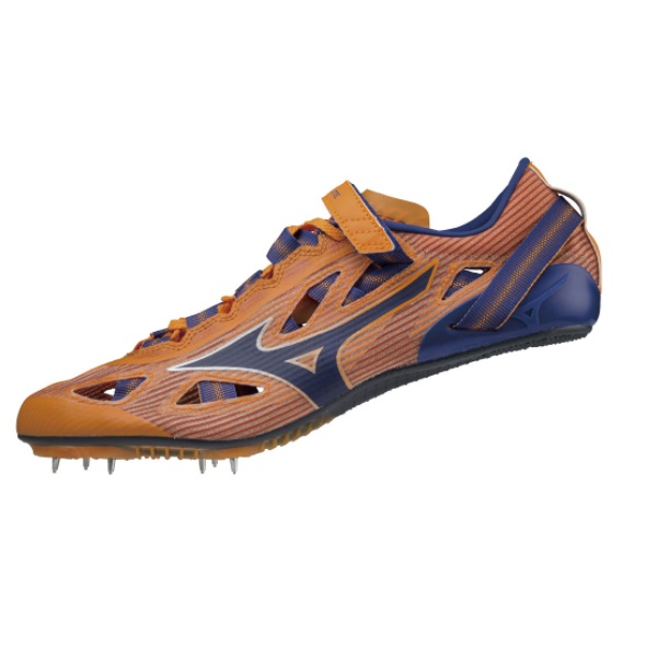 MIZUNO ミズノ エックスレーザー エリート 2 陸上スパイク　 オールウェザー用　U1GA220166(オレンジ×ブルー)