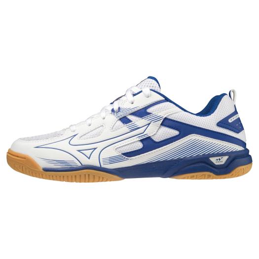 ミズノ MIZUNO ウエーブカイザーブルク7(ユニセックス) 卓球シューズ 81GA222027(ホワイト×ブルー) 2022年春夏モデル!!