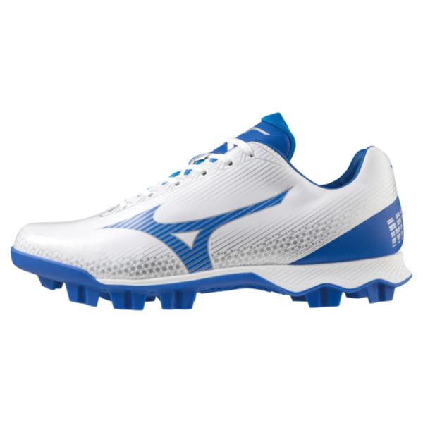 MIZUNO ミズノ ウエーブライトレボ（ユニ一発やる） ベイスボール尖んがりスパイク 11GP222127(白いこと×青碧)