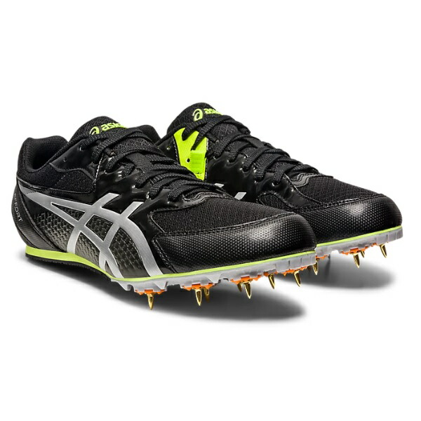 asics アシックス EFFORT 13 陸上スパイク 1093A167-002(Black/Pure Silver)　オールウェザー／土トラック兼用　トラック全般【100m～1500m/ハードル/走幅跳/三段跳/棒高跳】