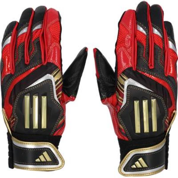 【メール便対応】adidas アディダス バッティンググラブTOP1 バッティング手袋 LBG202-1964(ブラック/レッド)