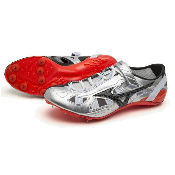 MIZUNO ミズノ クロノインクス9(短距離／ハードル)[ユニセックス] 陸上スパイク・短距離スパイク U1GA210040(シルバー×ブラック×レッド)