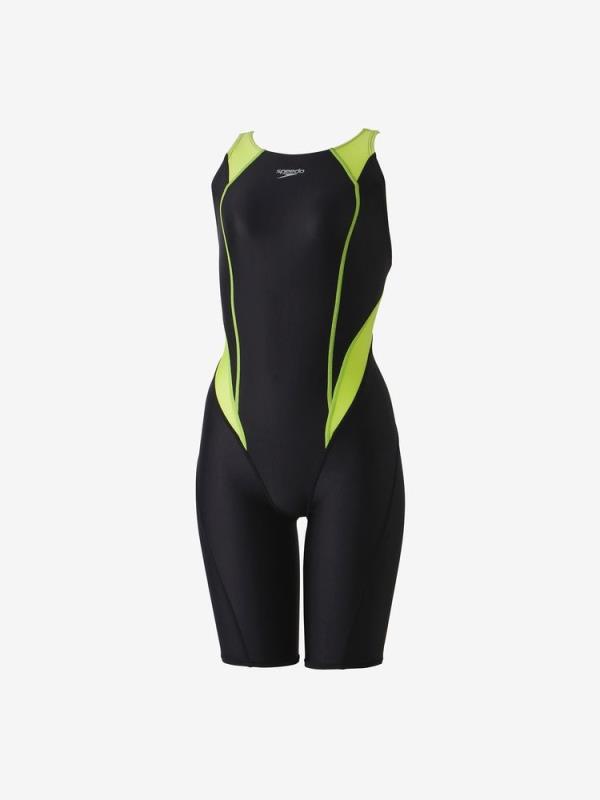 スピード speedo フレックスシグマカイミニオープンバックニースキン（レディース） レディース競泳水着 SCW12404F-CG(クリアグリーン) 【WA承認モデル】返品交換不可