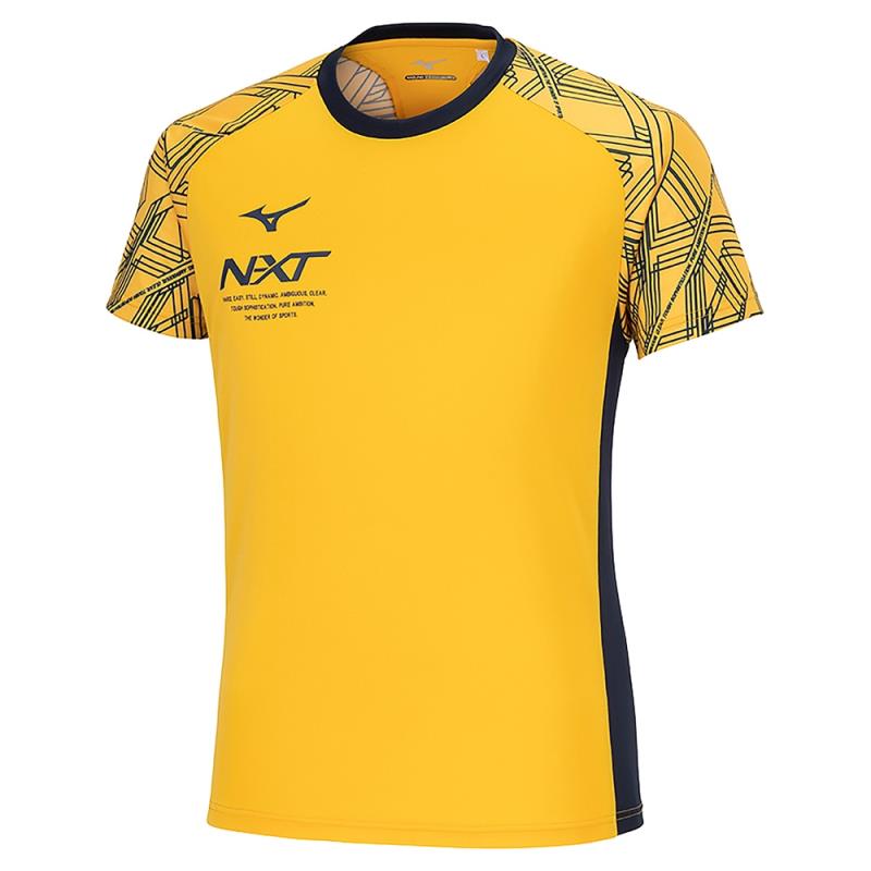 【メール便対応】MIZUNO ミズノ N-XTプラクティスシャツ(半袖／陸上競技)[ユニセックス] ランニングTシャツ U2MAB014-47(シトラス) 2024年春夏モデル！！画像