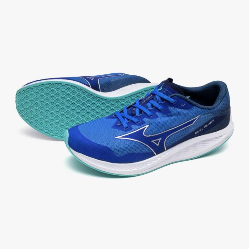 MIZUNO ミズノ デュエルフラッシュ(大地引きくらべる)[メンズ] マラソンシューズ・ランニングシューズ U1GD236021(青み×しろがね色) ２０２４年秋冬模範例！！