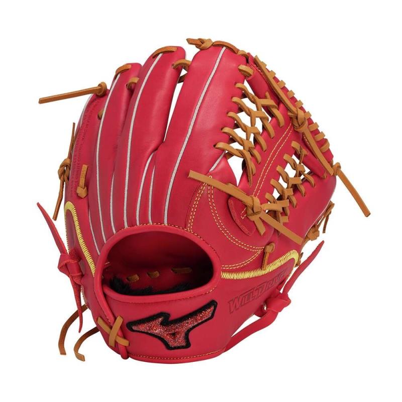 MIZUNO ミズノ 軟式用ウィルドライブ レッド U-Plus【投手×外野/サイズ12】 軟式グラブ 1AJGR14140-6249(レッド×コルク) 2024年秋冬モデル!!|スポーツファーム 店