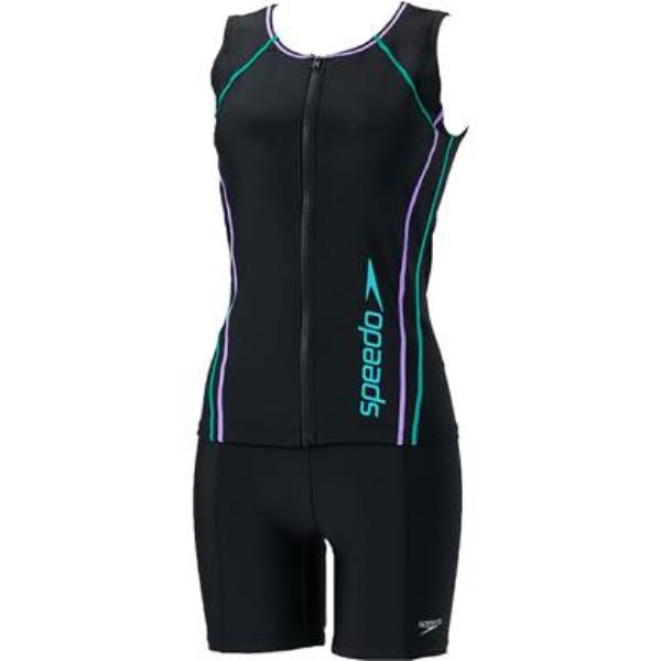 スピード speedo ウィメンズ セパレーツ V レディースフィットネス水着 SFW22315V-KT(ブラック/ミント) 返品交換不可