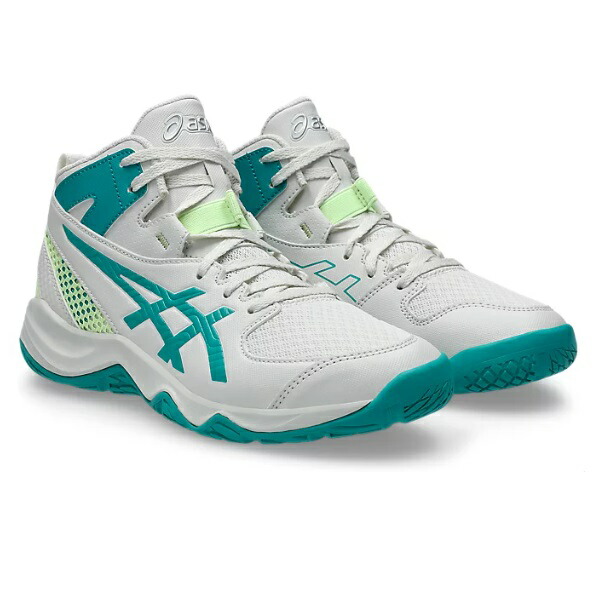 asics アシックス DUNKSHOT MB 10 ジュニアバスケットボールシューズ 1064A019-100(Cool Mist/Wave Teal) ２０２５年モデル！！