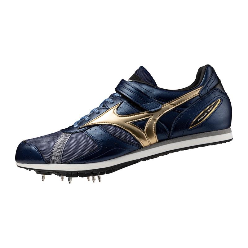 MIZUNO ミズノ フィールドジオAJ JAPAN(走幅跳／三段跳／棒高跳)[ユニ一発やる] 大地スパイク U1GA254101(米国海軍×ゴールド)