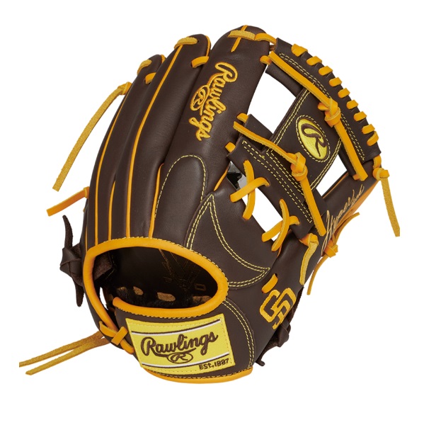 ローリングス 軟式ジュニア HYPER TECH MLB TEAM [オールラウンド用] サイズ M 少年軟式グラブ GJ5HTMG9M-SPD(パドレス)｜スポーツファーム　店 11,699円
