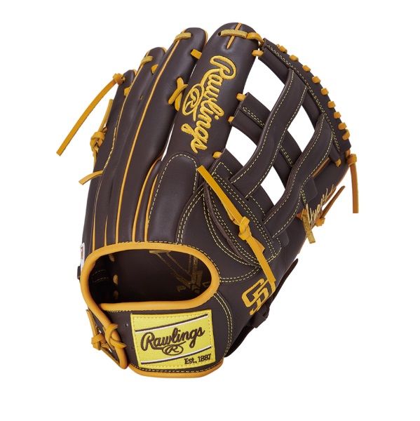 ローリングス 軟式 HYPER TECH MLB TEAM [外野手用] サイズ 12.75 軟式グラブ GR5HTMY719-SPD(パドレス)｜スポーツファーム　店