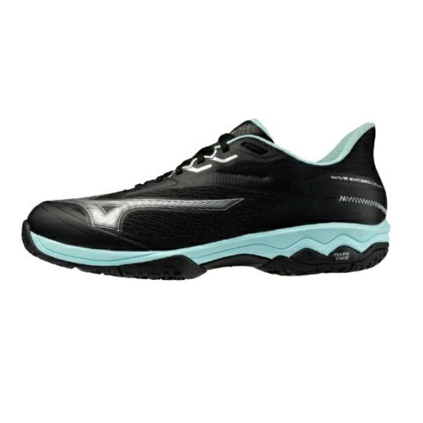 MIZUNO ミズノ 【粘土／砂入り口・入口人工芝厚地の外套】ウエーブエクシードコート SW OC  幅ひろい 庭球シューズ 61GB251909(黒いこと×青緑色)25AW