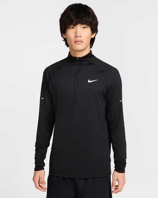 【メール便対応】NIKE ナイキ DF STRIDE HZ MIDLAYER L/S トップ ランニング長袖シャツ 　陸上長袖Ｔシャツ　HV2181-010(ブラック/リフレクトシルバー) 25ＨＯ